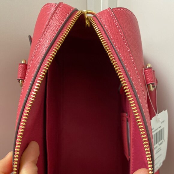 Coach 79946 Rowan Crossgrain Leather Satchel in Strawberry Haze - Picture 8 of 8